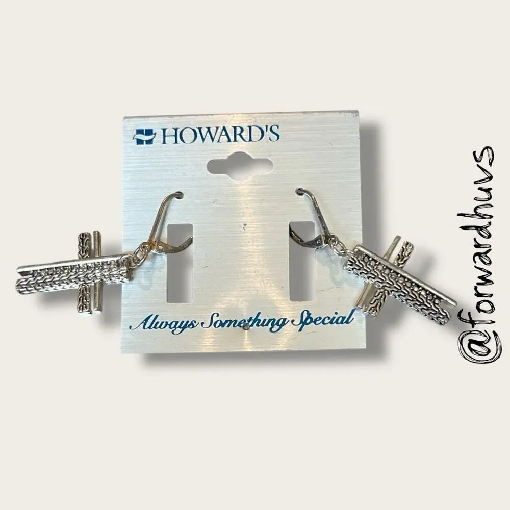 Bundle Sale 3 for $15 | Howard’s Silver Tone Cross Earrings – 1 3/4 Inches